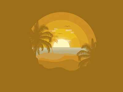 Explorer Series : The Tropics. beach california design gradient graphic design illustration illustrator sunset texture tropics vector