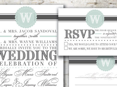 Vintage Monogram Wedding Invitation Suite graphic design invitation monogram typography vintage wedding