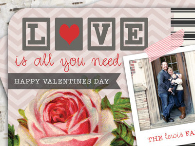 Custom Valentines Design Crafty card graphic design holiday photo romantic typography valentine