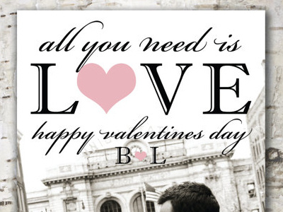 Custom Valentines Design - City Love card graphic design holiday love typography valentines
