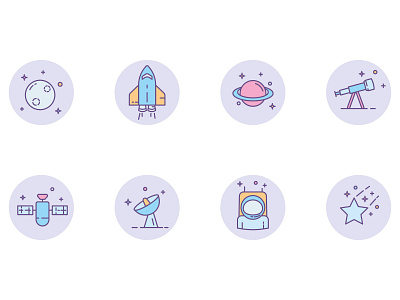 Space Icons animation app branding design flat icon illustration illustrator sketch spaceicons web website