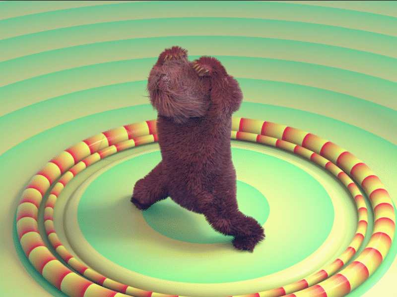 jumping jack with bear theme with cinema 4d and octane render 3d art animal animation art direction bear cinema 4d hair illustration jumping octane render workout
