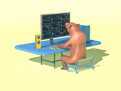 Bear in Bear Market 3d animation animation bear market crypto stock market trading