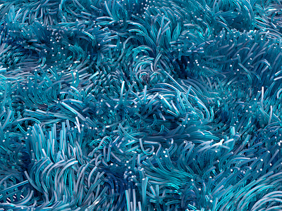 Abstract 3D Wave - blue