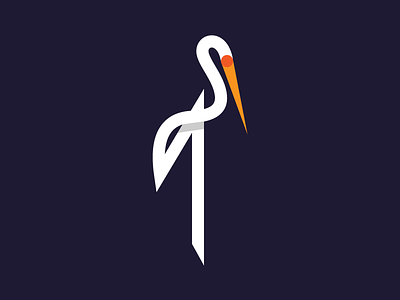 Stork bird logo mark stork symbol