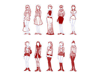 Girls001a clothes concept fashion girls sketch women