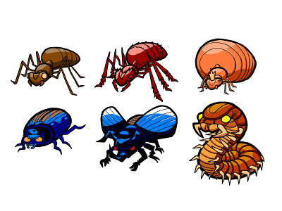 Insect Mobs ants assets enemies game illustration insects
