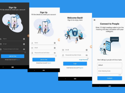 Login Screens - Video Conferencing App