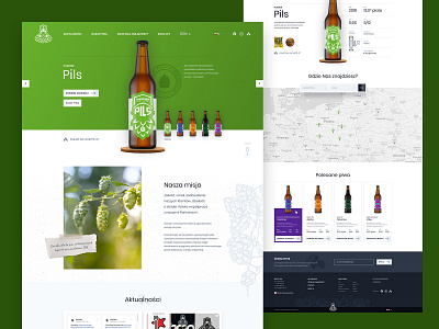 Pivovsky - Brewery website beer beer bottle beer label brewery design home ui ux uxui website xd design