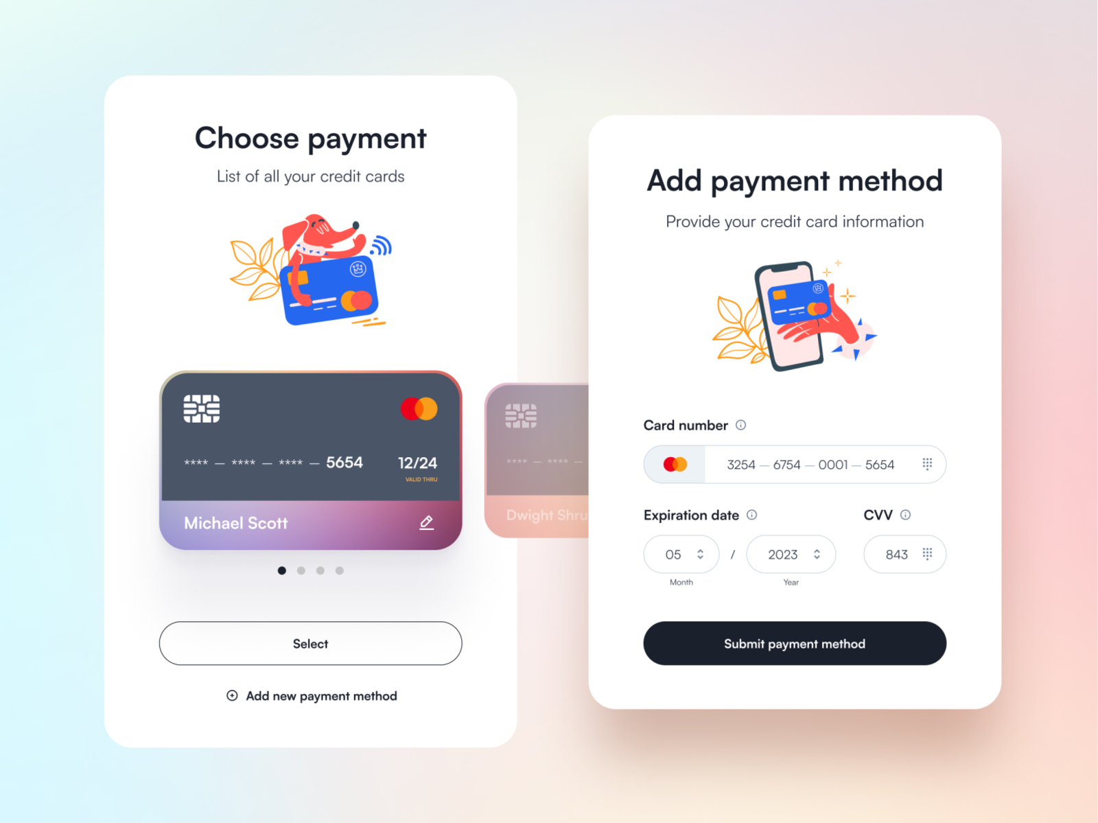 Payment Methods - Web App Components By Marek Talbierz For The Software ...