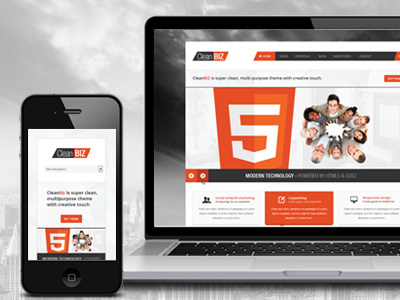 CleanBiz Multipurpose HTML5 Template blog business clean corporate creative css3 html5 modern portfolio responsive