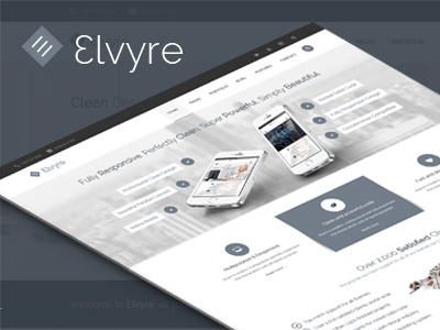 Elvyre Professional Corporate PSD Template business clean corporate design light modern retina template theme web