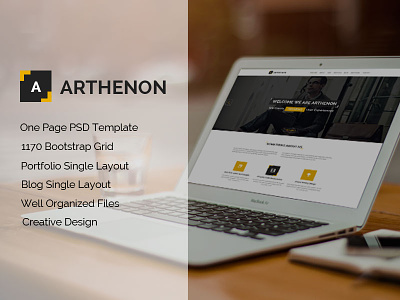 Arthenon Creative One Page Template clean creative design one page portfolio template web design
