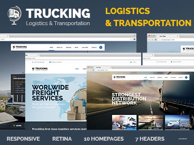 Trucking - Transportation & Logistics HTML Template business cargo corporate html logistics responsive retina transportation trucking web design