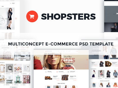Shopsters - Multiconcept E-commerce PSD Template clean design ecommerce psd shop web design