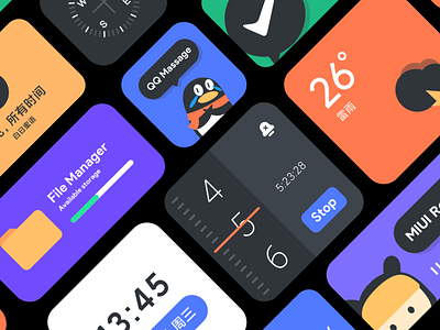 MIUI WIDGETS 1 android design illustration widget