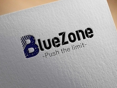 Blue zone creative letters