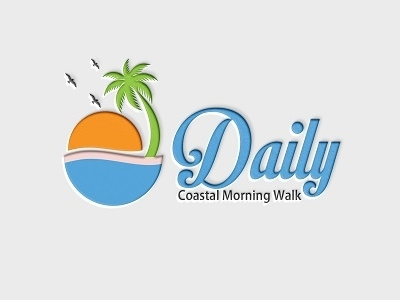 Daily coastal morning walks coastal creative logo sea