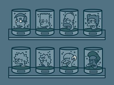 The Simpsons: Heads in Jars aliens head in a jar illustration the simpsons