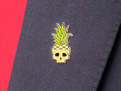 Pineapple Skull Pin badge lapel pin mean folk pin pineapple skull