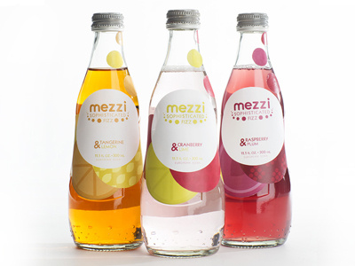 Mezzi Soda bubbles fruit graphic design packaging soda