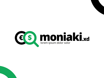 Moniaki branding dolar euro id ilustrator logo low money