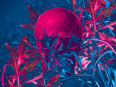 Cool skull abstract blue cool illustration photoshop pink skull skull art
