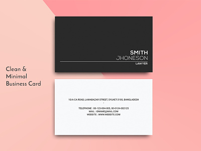 Clean Personal Business Card Template advisor business card agency black black white clean counselor executive executive card lawyer minimal personal business card profesional