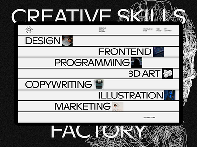 Creative Skills Factory 3d big idea branding cinema4d concept design digital graphic design grid promo strategy swiss typography ui ui ux ux web web design website