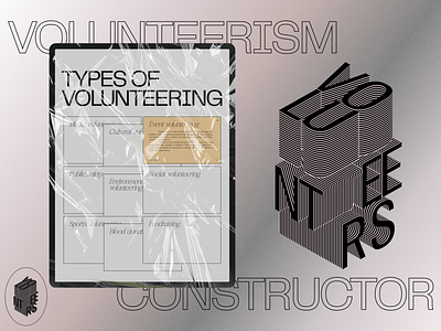 Volunteerism Constructor 3d big idea branding cinema4d concept design digital graphic design grid promo strategy swiss typography ui ui ux ux volunteering web web design website