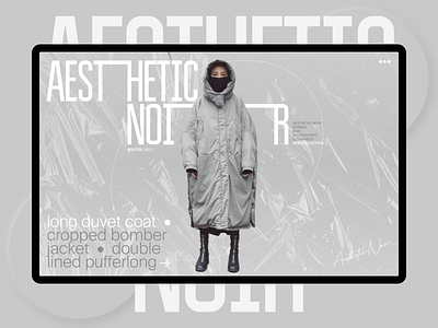 Aesthetic Noir concept design digital grid promo swiss typography ui ui ux ux web web design website