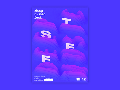 Music fest poster 3d c4d cinema4d design graphics illustration poster typography