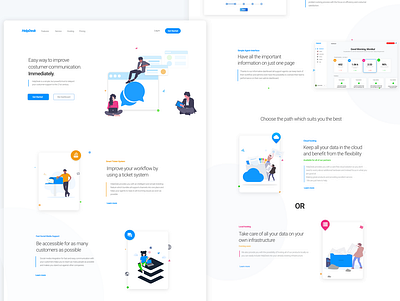 HelpDesk Landing Page design first design flat minimal ui vector web website