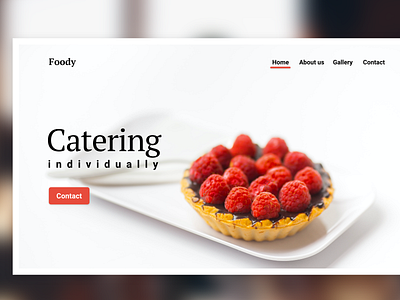 Catering / Restaurant landing page art branding design first design food illustration minimal service ui web website