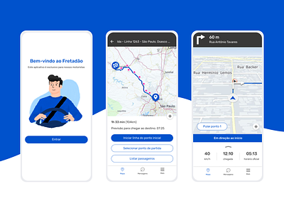 APP Fretadão Maps app branding driver gps map ui