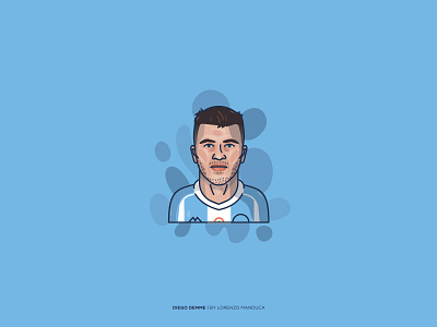 Diego Demme adobe illustrator art colors design diego demme dribbble expression face flat flat portrait graphic portrait shapes soccer soccer art ssc napoli