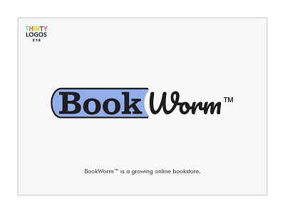 Bookworm - Thirty Logos design book bookworm design graphicdesign logodesign logodesigner logoinspiration logopassion thirtylogos thirtylogoschallenge typography worm