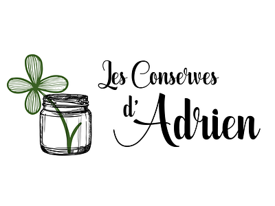 Logo Green - Homemade canning company - Les Conserves d'Adrien branding design green icon illustration jar logo typography vector