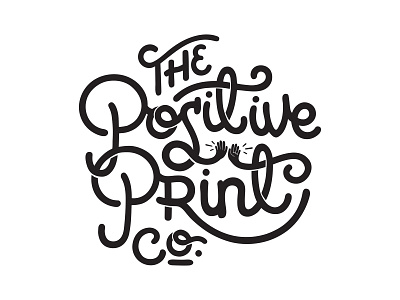 The Positive Print Co brand identity branding custom type femmetype graphic design hand drawn type ladiesofdesign logo logo design logomark logotype typography