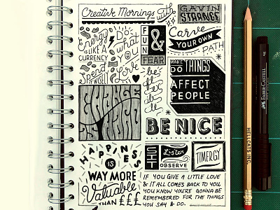 Doodle Notes creative morning custom type doodleaday hand drawn type hand lettering homwork illustration lettering notes