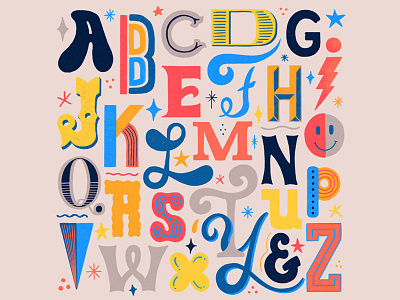 Alphabet alphabet custom type hand drawn type hand lettering homwork procreate