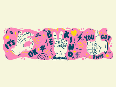 Good Vibes Mural be kind collaboration custom type good vibes goodtype hand drawn type hand lettering hands illustration its ok lettering mental health mental health awareness mural positive typography women in illustration you got this