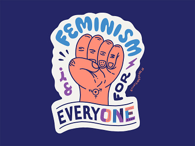 Feminism Is For Everyone custom type equal rights equality feminism feminism is for everyone feminist hand drawn type hand lettering illustration lettering stronger together typography women in illustration