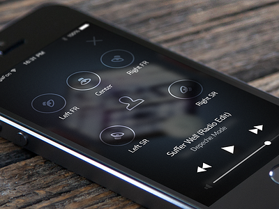 Surround system controls app audio ios ios7 iphone mobile music musicapp player