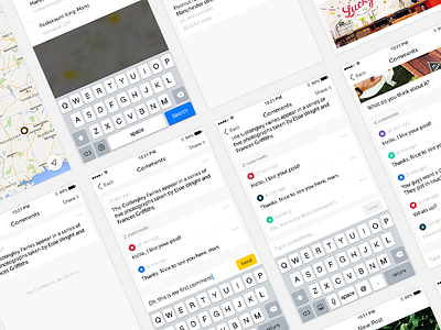UI elements app comments feed ios iphone screen social ui