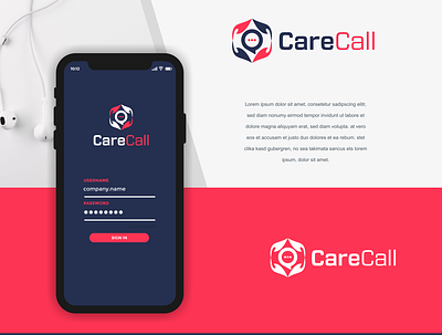 Care Call clean creative elegant icon modern simple