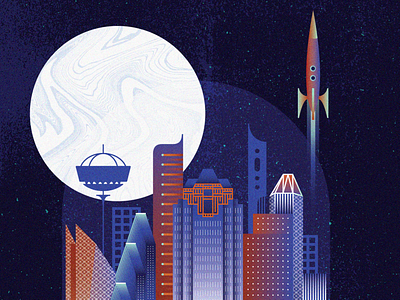 We all need space. astros celestial houston illustration nasa rocket skyline space stars texas