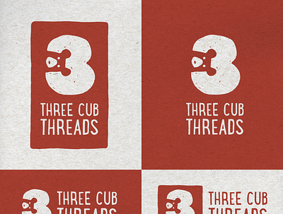 Three Cub Threads austin bear clothing design family identity illustration kids logo negative space toddler typography