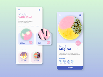 Handmade Soap Shop 💦 design minimal mobile mobile app design mobile ui ui uidesign uiux uxdesign