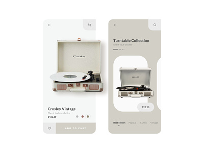 Turntable Shop App 💿 design minimal minimalist mobile mobile app design mobile ui music music app turntables ui uidesign uiux